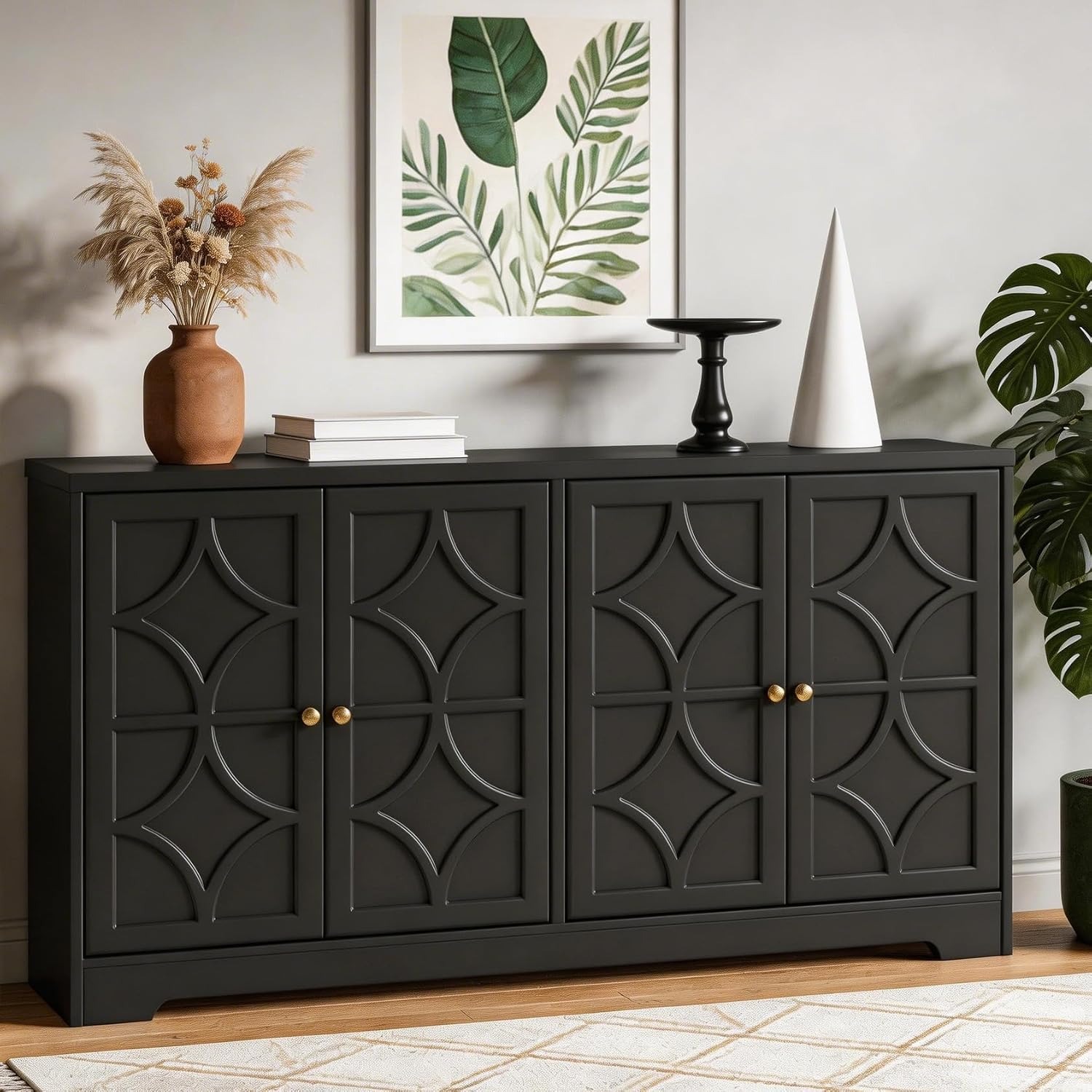 Coffee & Tea Ken'S House - Sideboard Buffet Cabinet with Storage, 56