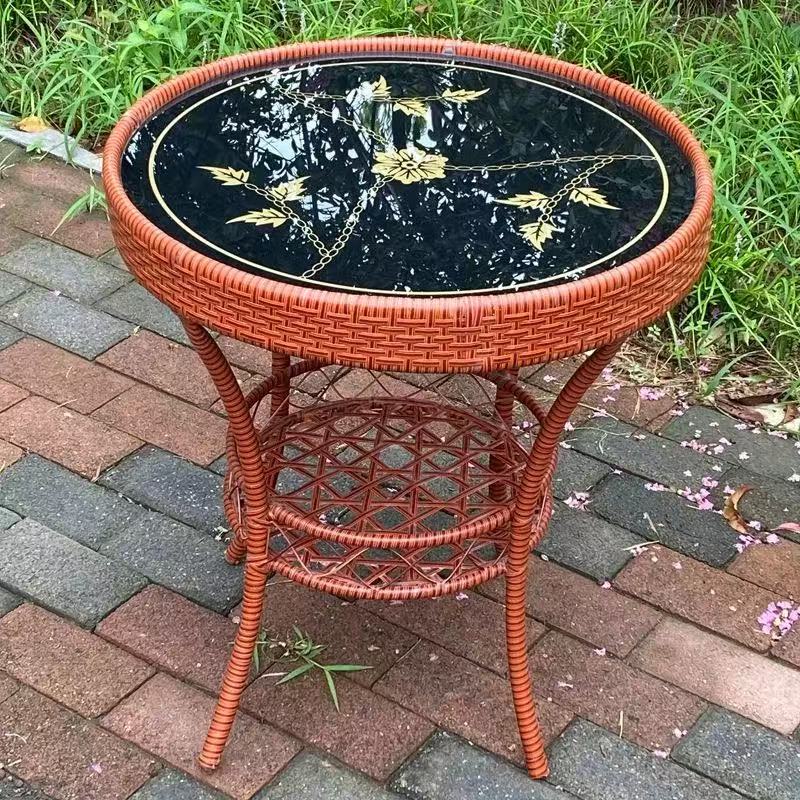 Coffee Tea Gardens - PE Rattan Coffee Table 2-Tier Round
