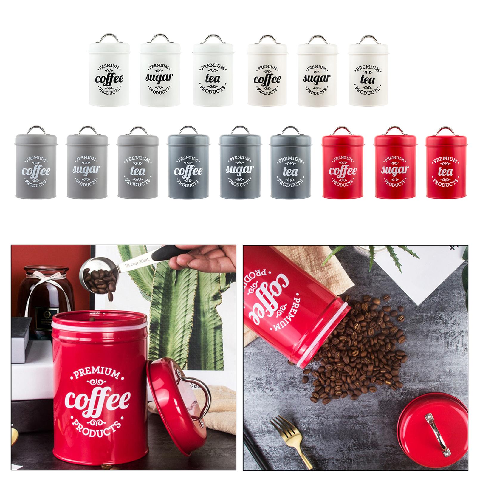 Coffee Tea Canister Set - Metal Kitchen Canister Set Coffee Tea