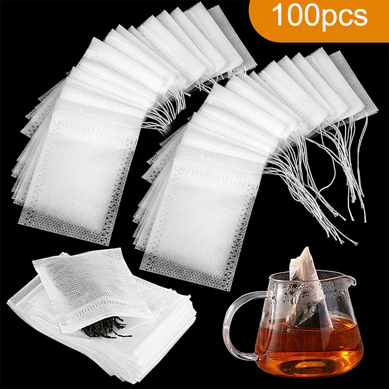 100PCS Non-woven Tea Bags Disp - Coffee Tea Spices ulasan dan harga