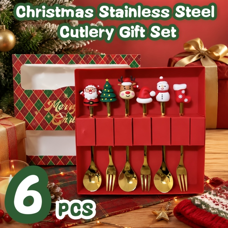 6Pcs Festive Christmas Spoon F - Coffee Tea Festival ulasan dan harga