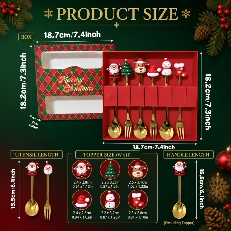 6Pcs Festive Christmas Spoon F - Coffee Tea Festival ulasan dan harga