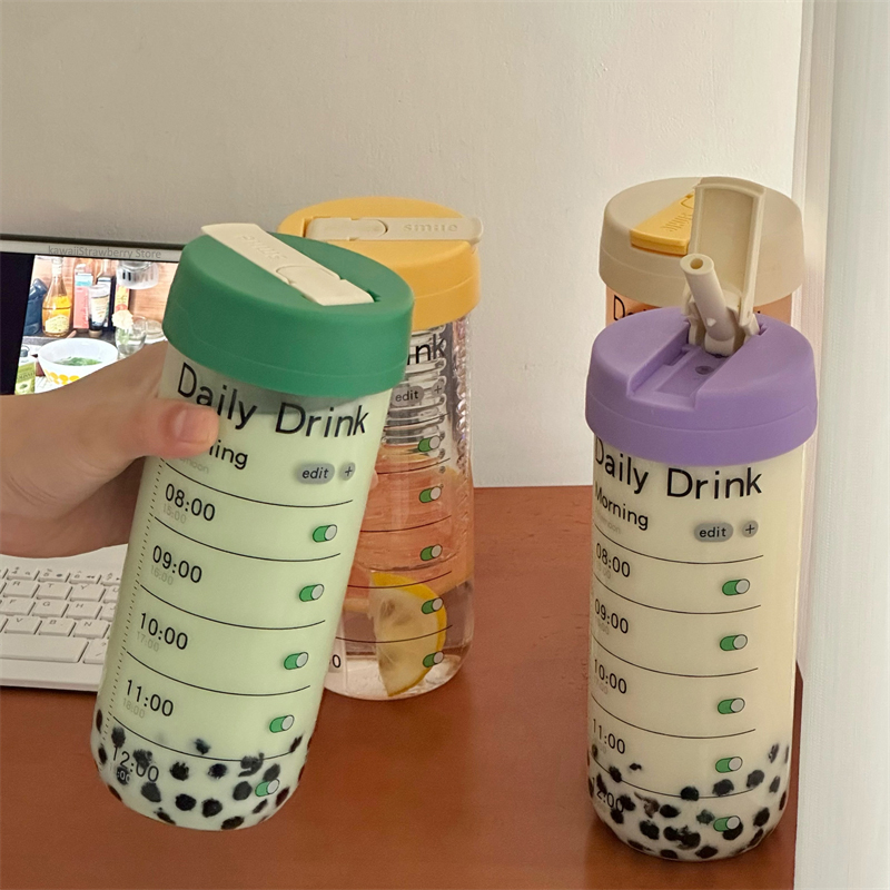 Glass Water Bottle With Time M - Coffee Tea Equipment ulasan dan harga