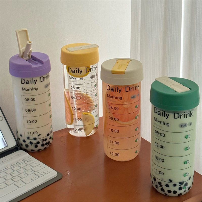Glass Water Bottle With Time M - Coffee Tea Equipment ulasan dan harga