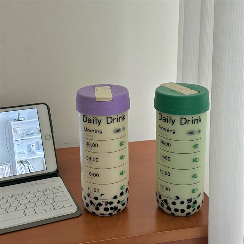 Glass Water Bottle With Time M - Coffee Tea Equipment ulasan dan harga