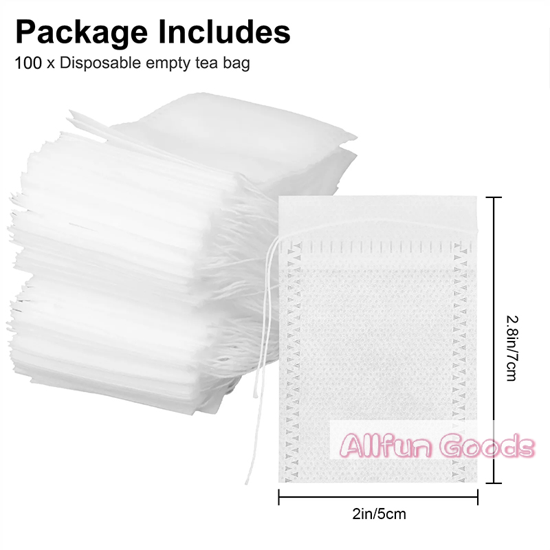 100PCS Non-woven Tea Bags Disp - Coffee Tea Spices ulasan dan harga
