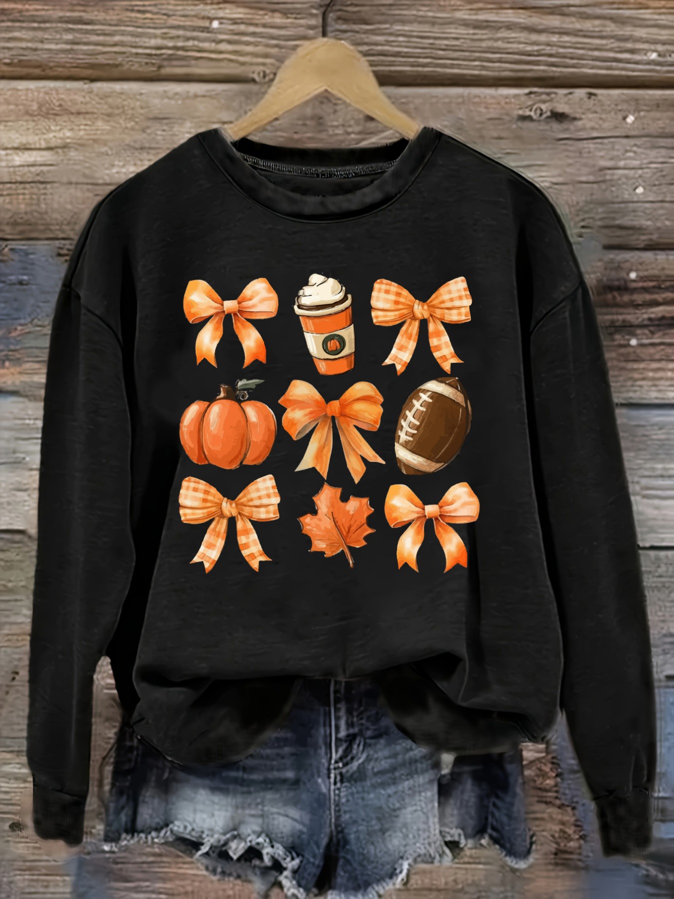 Women's Casual Long Sleeve Cre - Coffee & Tea Ken'S House ulasan dan harga