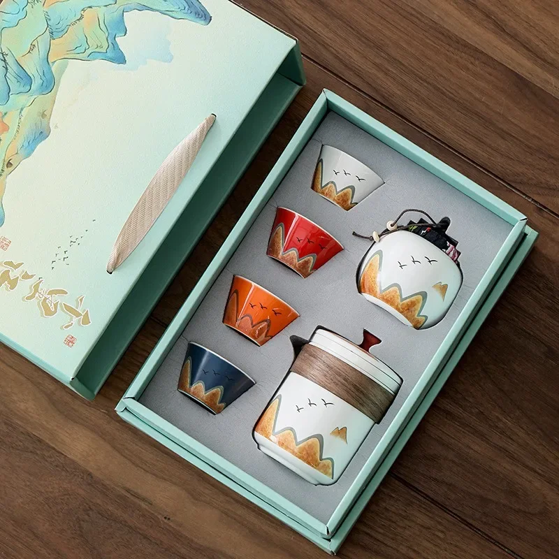 Gift Box,Chinese Style Ceramic - Coffee Tea Canister Set ulasan dan harga