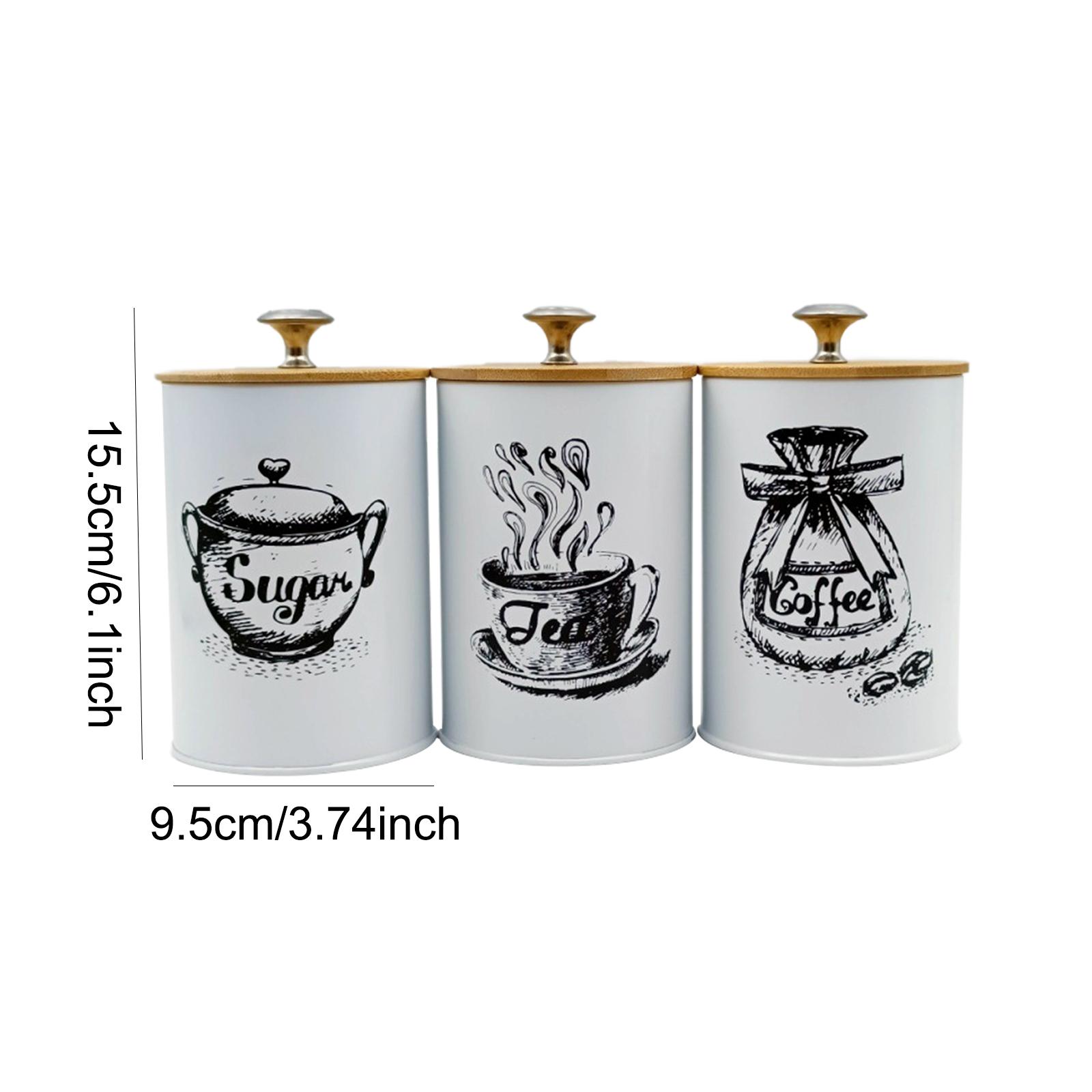 Coffee Tea Sugar Jar Set Kitch - Coffee Tea Canister Set ulasan dan harga