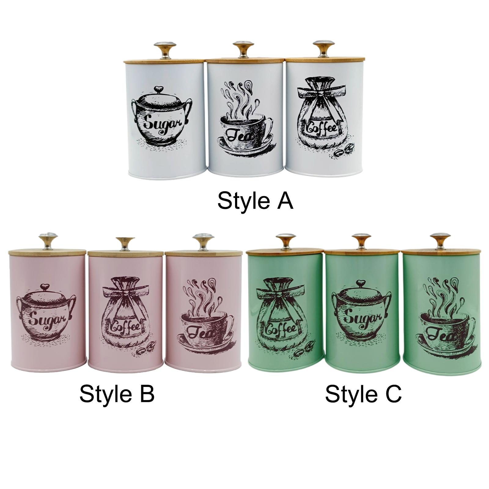 Coffee Tea Sugar Jar Set Kitch - Coffee Tea Canister Set ulasan dan harga