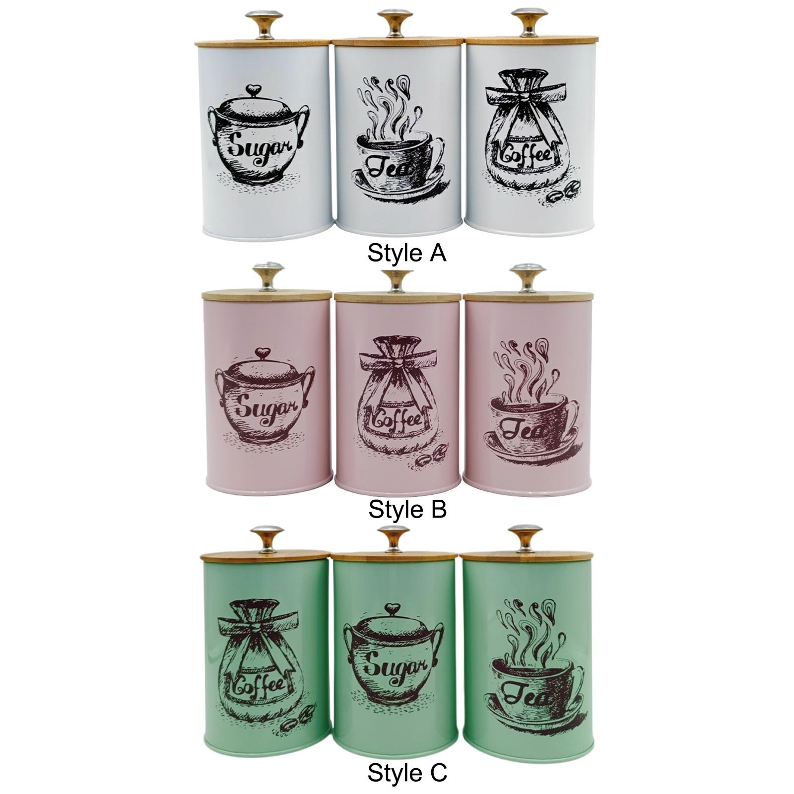 Coffee Tea Sugar Jar Set Kitch - Coffee Tea Canister Set ulasan dan harga