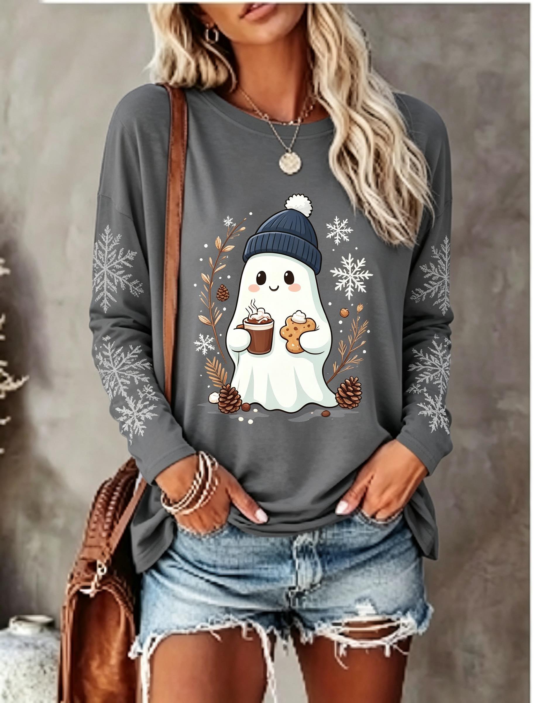 Women's Long Sleeve T-shirt Cu - Coffee & Tea Ken'S House ulasan dan harga