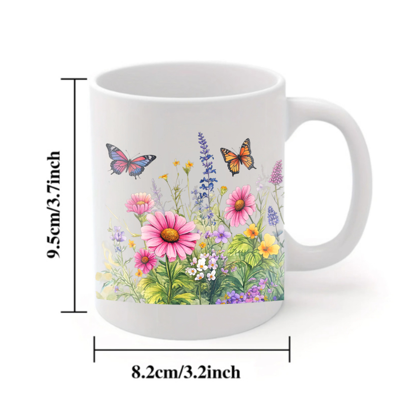Ceramic cup white flower garde - Coffee Tea Gardens ulasan dan harga